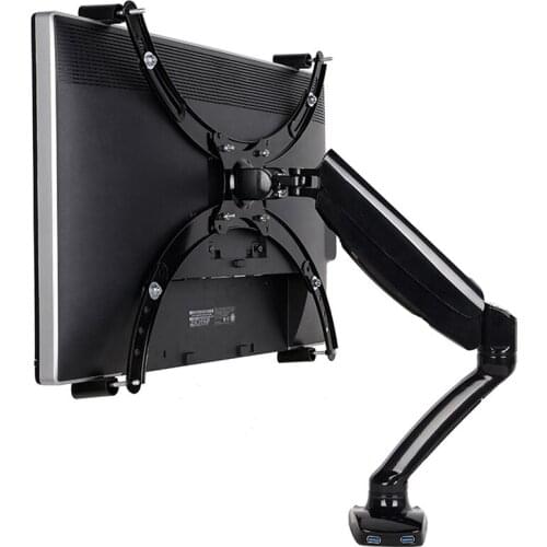 Full Motion LCD Monitor Holder Computer Display Mount Bracket Fit for w/o VESA Display AOE Apple Samsung All in One Computer