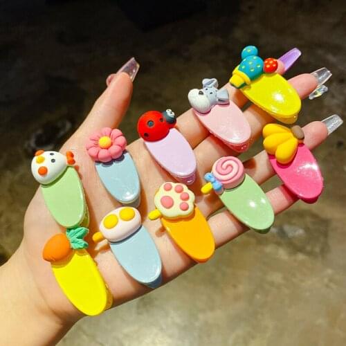 HigoodBaby girl cartoon cute bang side broken hair clip headdress hairpin children summer hair does not hurt women hair
