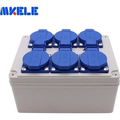 Household Waterproof Socket Junction Box 6 Holes Multifunctional Outdoor Rainproof Socket Box With Wire Connectors Cable Glands