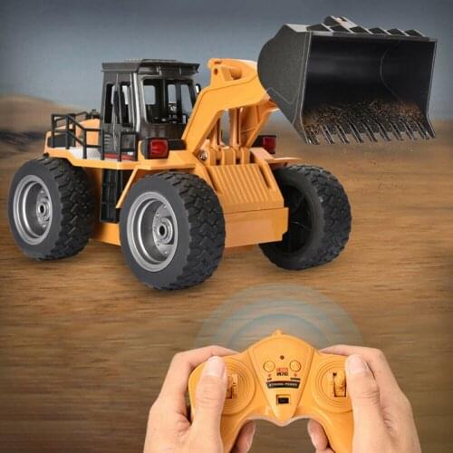 1/18 HUINA RC Loader Huina 1520 Radio Control Truck Machine 2.4G 6CH Remote Control Car Toys for Boys LED lights Sounds Gifts US