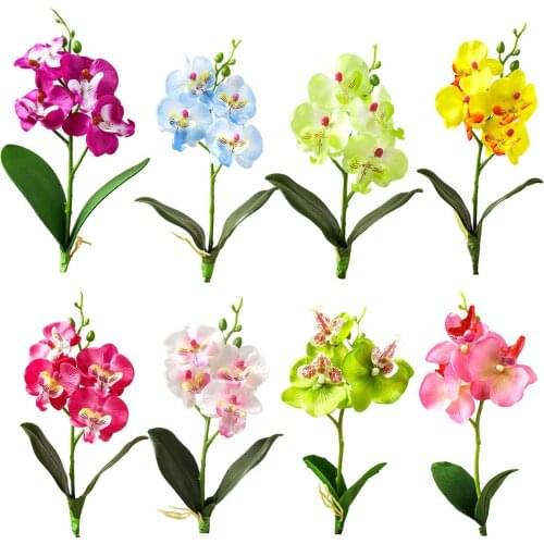 8 color Artificial Flowers Phalaenopsis Plastic Fake Flowers Butterfly Orchid Real Touch Wedding Home Decoration