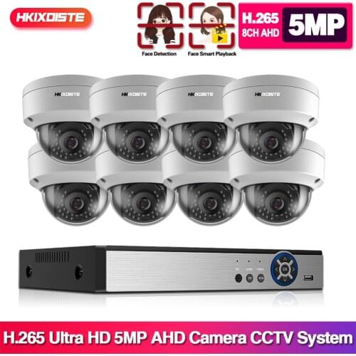 Home CCTV Camera Security System Kit H.265 8CH 5MP AHD DVR NVR Kit 4/8Pcs indoor Outdoor Dome CCTV Camera Surveillance System