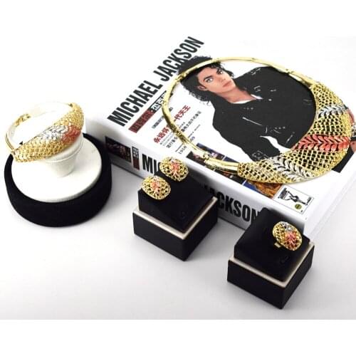 Sakura Love Africa Jewelry Set Bride Fashion Dubai Gold Bracelet Necklace Glamour Woman Earrings Morocco Banquet Wedding Gift