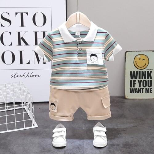 2020 Summer Boys Clothing Sets Striped T Shirt Shorts 2 PCS Baby Boys Clothes Set Casual Children Outfits Toddler Kids Clothes