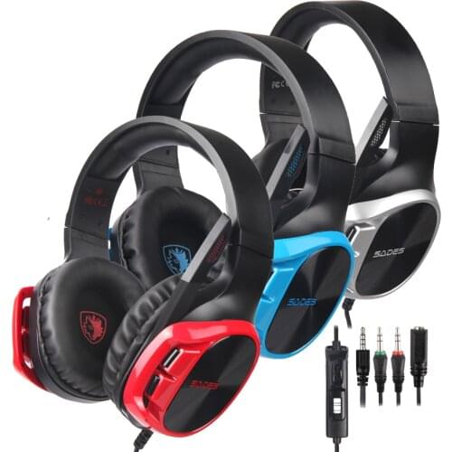 SADES R17 Computer Gaming Headset 3.5mm Wired Bass Surround Over Ear Headphone with Mic for PS4 New Xbox one Laptop PC Mac Phone