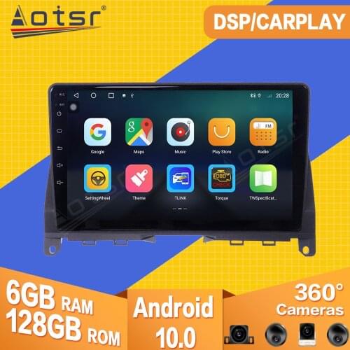 6+128GB For Mercedes Benz C W204 2009 2010 2011 2012 2013 Android Car Tape Radio Video Recorder Player Navi Multimedia Head Unit