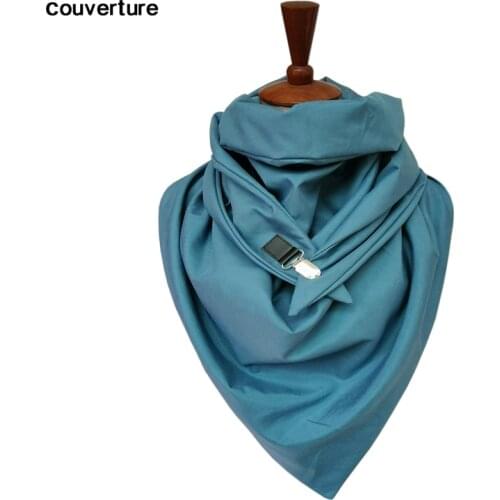 Couverture handmade fashion poncho Soild Wrap Shawls big size blanket women scarf with loop button foulard femme bufanda