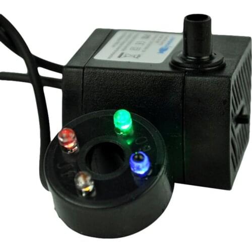 3W Powerful Submersible Water Pump with LED Light Adjustable Water Flow for Fountains Ponds Aquarium Fish Tank Statuary with