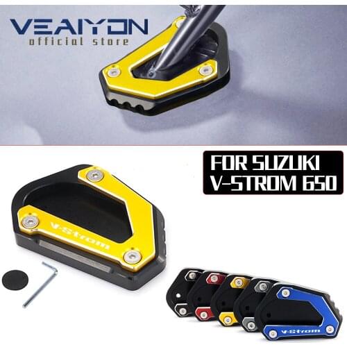 Motorcycle Accessories V-strom No Logo Vstrom 650 XT DL 2006-2021 Pitbike Enlarge Extension Pad For Suzuki Sidestand Kickstand