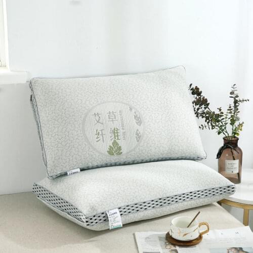 Wormwood Fiber Fabric Soft and Breathable Pillows on the Bed Highly Elastic Hollow Side Sleep Pillows Bring Good Sleep