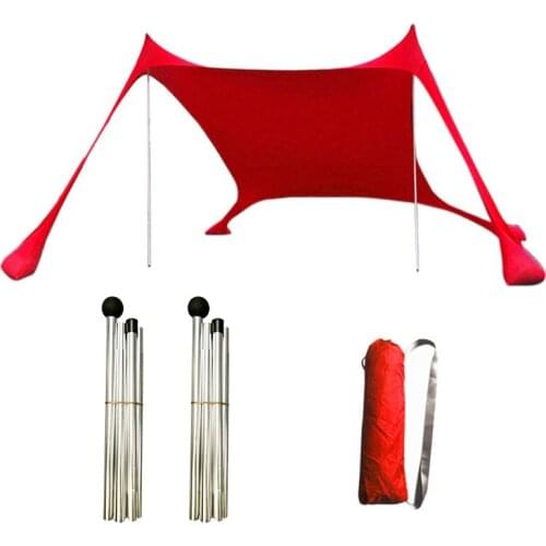 Beach Canopy Tent Self-assemly Outdoor Sunshade with Aluminum Poles Ventilated Folding Sun Shelter for Camping Fishing jlrr