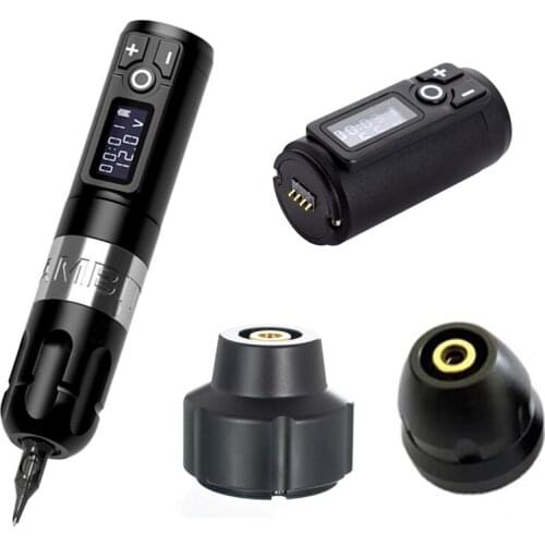 2021 New Ambition Wireless Tattoo Pen Machine Battery with Portable Power Brushless Motor Digital LED Display For Body Art
