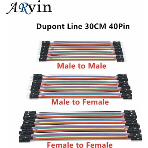 40pcs Dupont Line 30CM 40Pin Male to Male + Male to Female and Female to Female Jumper Wire Dupont Cable for Arduino DIY KIT
