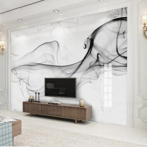 Custom Photo Wallpaper Chinese Style 3D Abstract Ink Smog Landscape Art Marble Background Wall Decor Living Room Papel De Parede