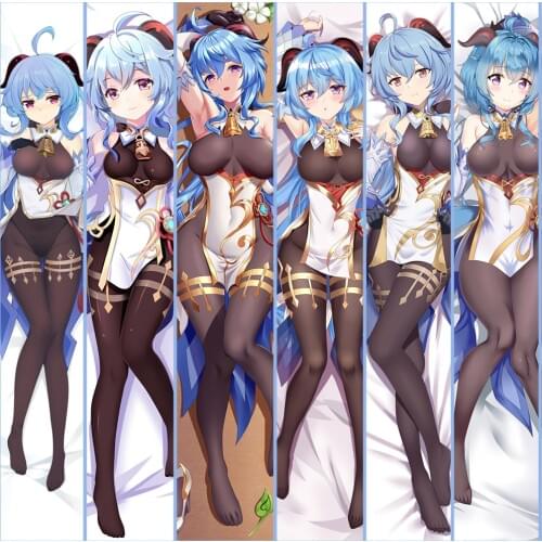 Hot Game Genshin Impact Ganyu Dakimakura Hugging Body Pillow Case DIY Custom Pillow Cover Home Bedding 6 Sizes