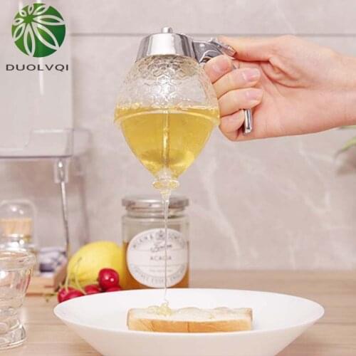 Practical Honey Jar Container Juice Bee Drip Dispenser Honey Squeeze Bottle Juice Syrup Cup Drip Dispenser Storage Kettle