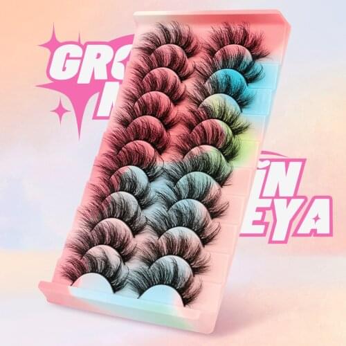 GROINNEYA 5/10 Pairs 3D Mink Lashes Fluffy Soft Wispy Eyelashes Dramatic False Eyelashes Wholesale Faux Cils Makeup