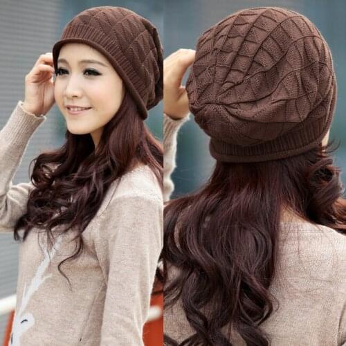 Women Knitted Hat Female Solid Color Cotton Bonnet Warm Soft Elastic Casual Autumn Winter Fashion Outdoor Sport Beanies Caps