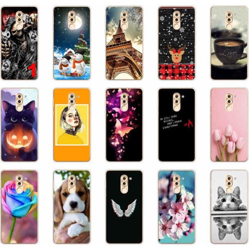 Silicone Cover For Huawei Honor 6X Case TPU Phone Case For Huawei Honor 6X 6 X Back Coque Bumper fundas Cute Cat Flower