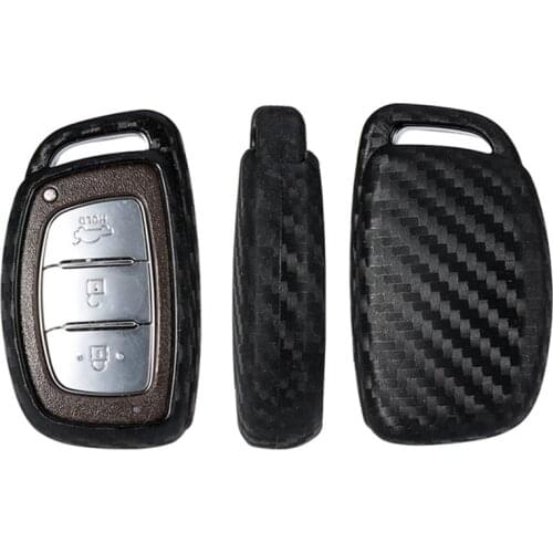 Carbon Fiber Pattern Silicone Car Key Case Keychain Cover For Hyundai Elantra Tucson Mistra Verna Sonata IX25 IX35 Smart Keys