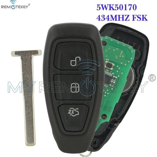 Remtekey KR55WK48801 5WK50170 smart key 3 button for Ford Kuga mondeo Fiesta Focus 2007-2017 434mhz car remote key