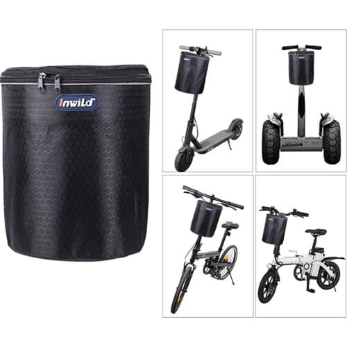 Bike Handlebar Bag With Collapsible Bicycle Asket Front Bag With Reflective Strap For Shopping Electric Scooters Balance Bikes