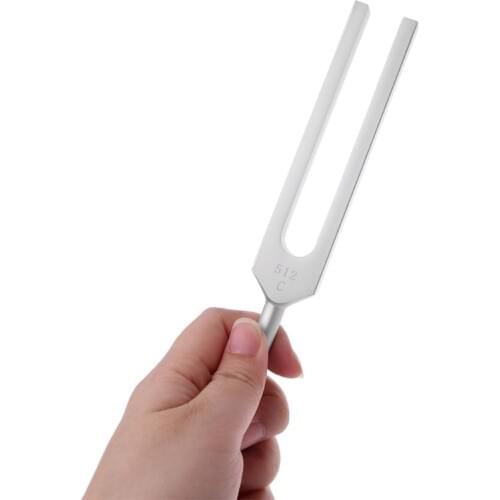 512HZ Aluminum Medical Tuning Fork+Mallet Chakra Hammer Ball Diagnostic for Healing Sound Vibration Therapy Medical Tools w/Bag