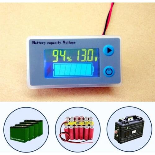 LCD Digital Voltmeter Ammeter 10-100V Car Acid Lead Lithium Battery Capacity Volt Voltage Current Meter Tester Monitor Detector