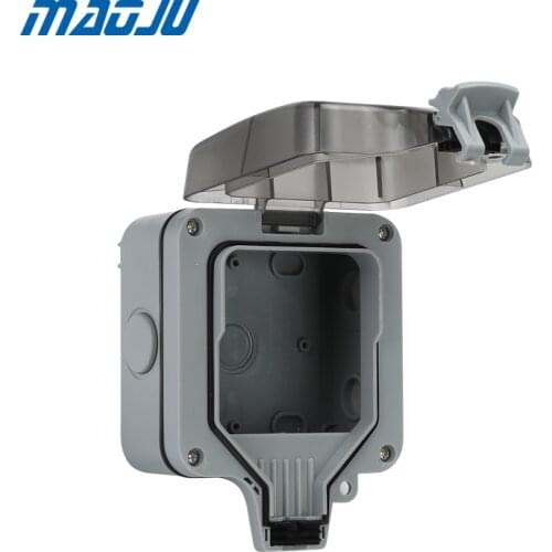 Weatherproof single outdoor switched power socket enclsoure not including socket panel