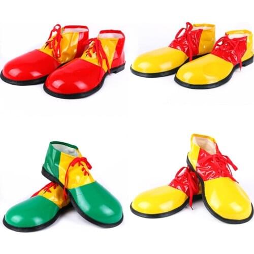Funny Artificial Leather Clown Shoes Adults Cosplay Clown Shoes Costume Props Halloween Party Dress Up Decoration