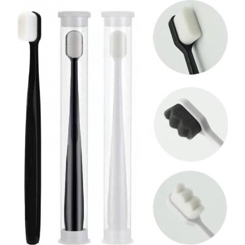 1PC Wavy Ultra-fine Toothbrush With Box Portable Deep Oral Cleaning Tooth Soft Nano Brush For Gum Health Travel Oral Care Tools