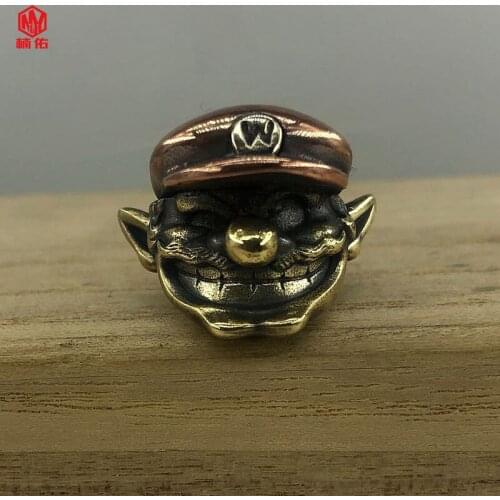 1PCS EDC Brass Knife Bead American Clown Survival Bracelet Paracord Flashlight Pendant Outdoor Accessories