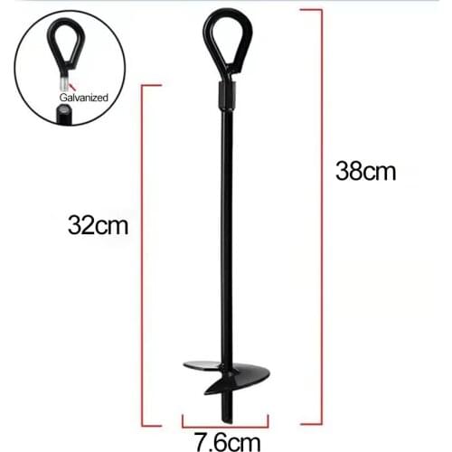 1PCS Ground Anchor Fixer Steel Fixed Camping Tent Screw Type Embedded Ground Drill Removable Trampoline Fixed Ground Anchor