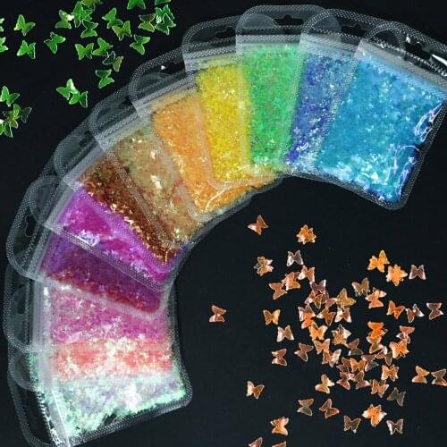 1 Bag Symphony Butterfly Glitter Sequins Confetti Paillettes Craft Supplies 12 Colors Nail Art Decorations Sparkly Flakes Tc#003
