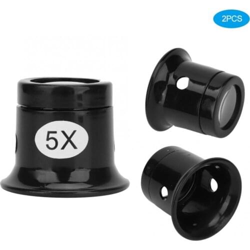 2pcs Professional 5X Magnifying Glass Loupe Portable Handheld Loupe Lens Jeweler Watch Magnifier Tool Watch Repairing Tool Set