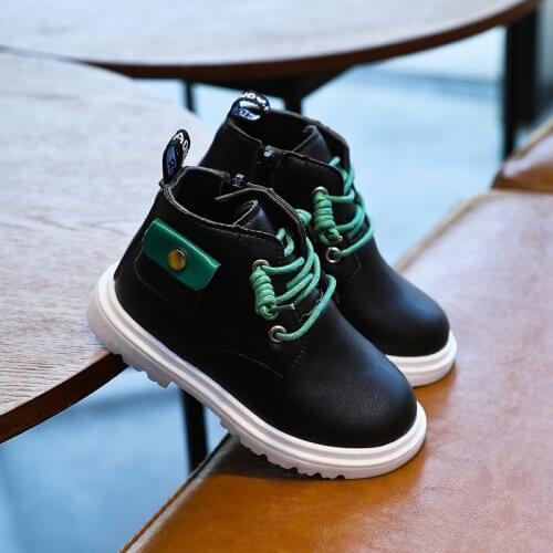 2020 Baby Boys Autumn Shoes Children Martin Ankle Boots Boys Waterproof Shoes Fashion Kids Winter Boots Size 1 2 3 4 5 6 7 Year