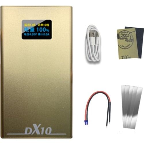 4.2V 10600mah DX10 Handheld Spot Welder Machine 6*300A Mos 8awg Spot Pens For 18650 0.2mm Nickel Sheets type-c Charge