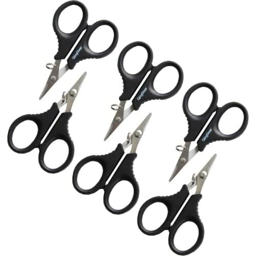 6PCS Stainless Steel Fishing Scissors Fishing Line Cutter Fish Hook Remover Fishing Pliers Serrated Cutter ABS Handle