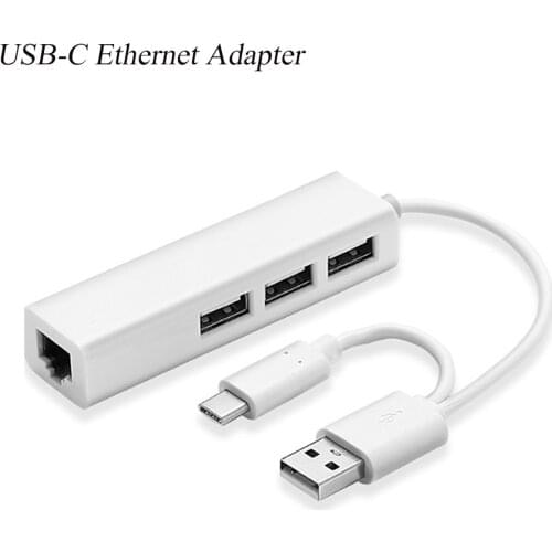 Type-C Ethernet Adapter 3 USB C Hub naar Ethernet RJ45 Lan Adapter Netwerkkaart Gigabit Internet voor Macbook pro Air Type C Hub
