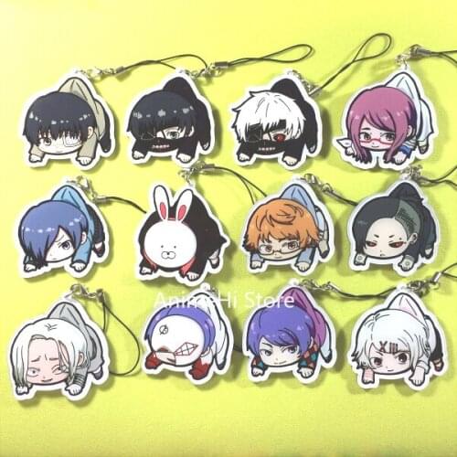 Anime Tokyo Ghoul Keychain Figure Doll Kaneki Ken Kamishiro Rize Touka Kirishima Shuu Tsukiyama Acrylic Keyring Bag Pendant Gift