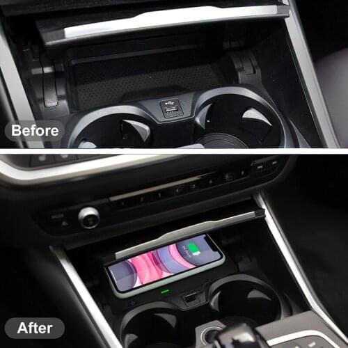 Wireless Charger Holder For BMW 3 Series G20 G21 G28 Car Cellphone Fast Charging Plate Mobile Phone 10W/15W 2019-2021