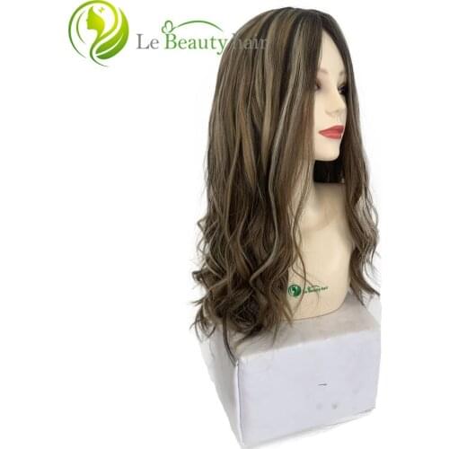 Jewish Silk top Wig Kosher Wigs Unprocessed European Virgin Hair highlights color wave hair Sheitel for women