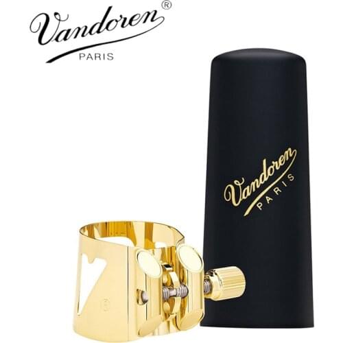 France Vandoren LC08P Optimum Ligature and Plastic Cap for Tenor Saxophone Gilded with 3 Interchangeable Pressure Plates