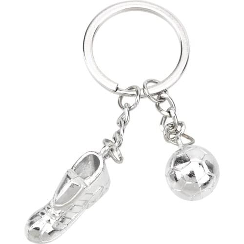 Football Metal Keychain Soccer Shoes and Football Car Key Ring Creative Gift Key chain Handbag Wallet Pendant Fashion