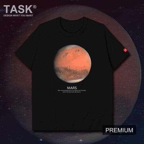 Galactic Space Agency Eight Planets In Outer Space Mars Printed T-Shirt Summer Cotton Short Sleeve O-Neck Unisex T Shirt S-3XL