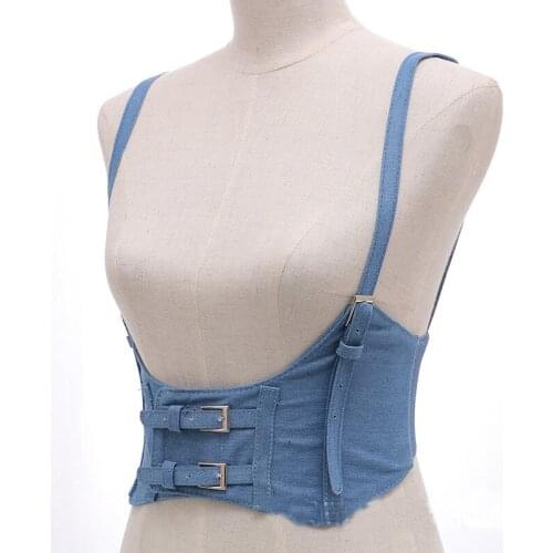 Hot Sexy Women Push Up Bust Strap Harness Corset belts Women Casual Denim belt Lady Suspenders girdle women wild female belt