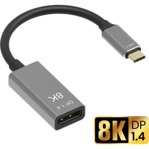 USB C to DP1.4V 8K cable adapter 8K@144Hz Male to female converter TYPE C to DP 8K same screen extension cable for TV computer