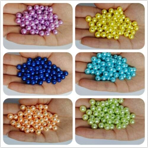 Multi Option 3/4/5/6/8/10mm Round Imitation Color Plastic Straight hole Pearl Beads DIY for Jewelry Making Accessories