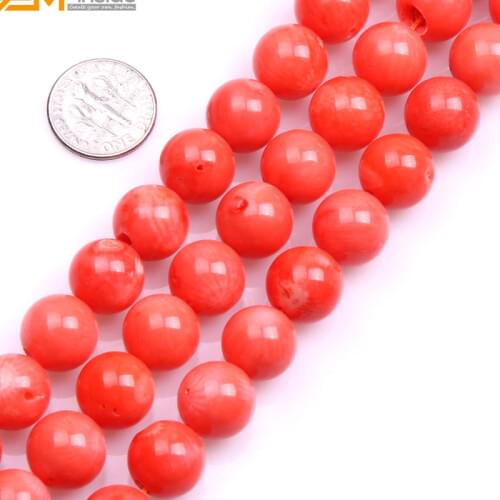 Round Pink Coral Beads For Jewelry Making 5-12mm 15inches DIY Jewellery FreeShipping Wholesale Gem-inside