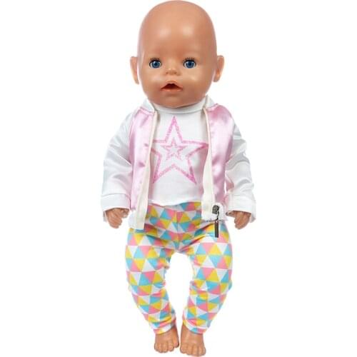2020 New Pink jacket suit Doll Clothes Fit For 43cm born baby Doll clothes reborn Doll Accessories